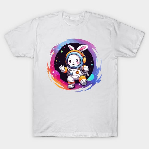 Rainbow astronaut bunny T-Shirt by ktmthrs